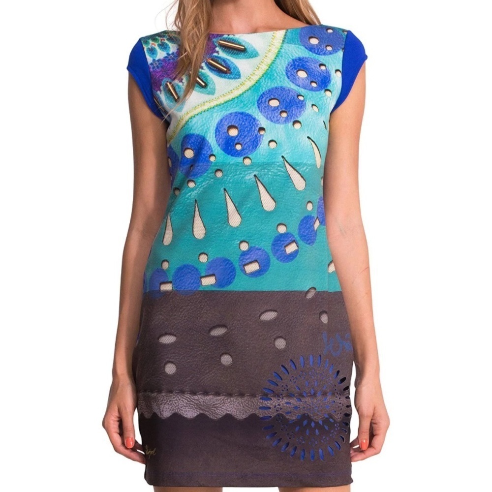 Desigual Multicolor Abstract eimans Mini Dress art wear size XXL